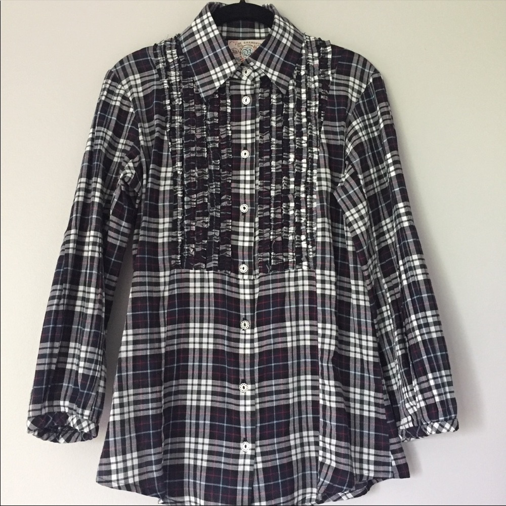 Bell Women's Plaid Ruffle-Front Button-Down Shirt